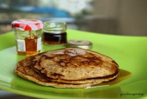 Eggless Whole Wheat Pancakes