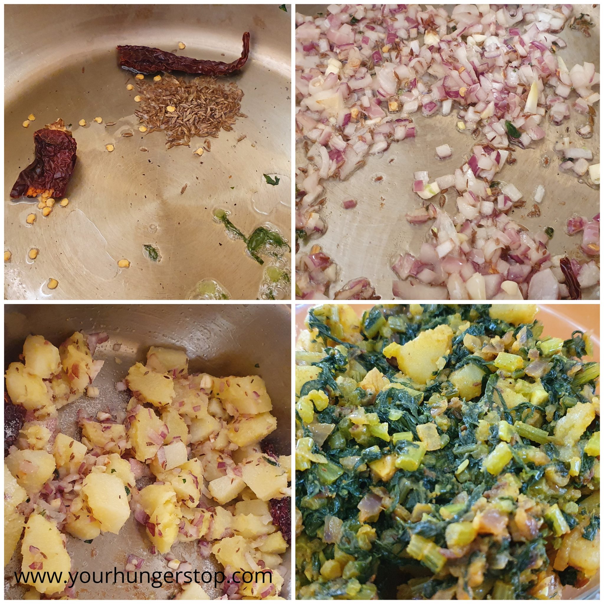 Potato and Radish Leaves Sabzi